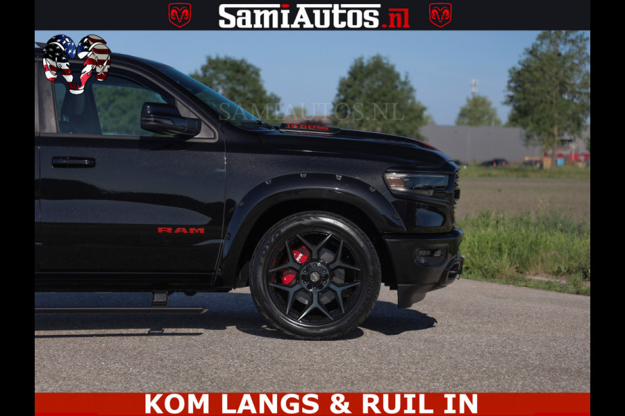Dodge Ram HULK 5.7 V8 402PK | LIMITED EDITION | HUD | LUCHTVERING | BLACK ON BLACK | STRIPING | WIDE BODY | BREDE WIELEN | BOM VOL CREW CAB DUBBELE CAINE 5 PERSOONS UITVOERING | TOP STAAT |