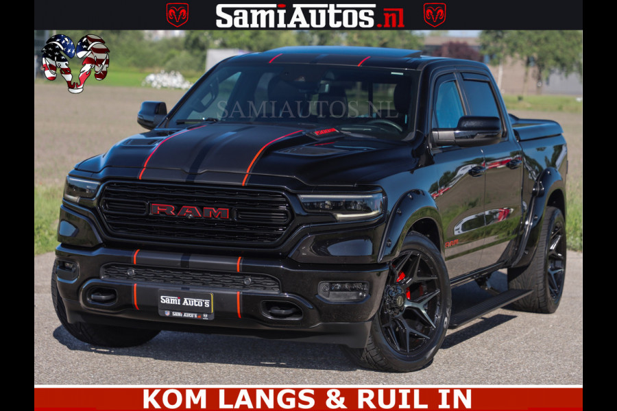 Dodge Ram HULK 5.7 V8 402PK | LIMITED EDITION | HUD | LUCHTVERING | BLACK ON BLACK | STRIPING | WIDE BODY | BREDE WIELEN | BOM VOL CREW CAB DUBBELE CAINE 5 PERSOONS UITVOERING | TOP STAAT |