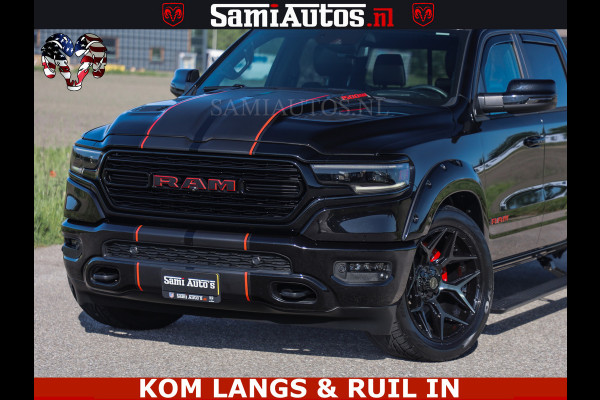 Dodge Ram HULK 5.7 V8 402PK | LIMITED EDITION | HUD | LUCHTVERING | BLACK ON BLACK | STRIPING | WIDE BODY | BREDE WIELEN | BOM VOL CREW CAB DUBBELE CAINE 5 PERSOONS UITVOERING | TOP STAAT |