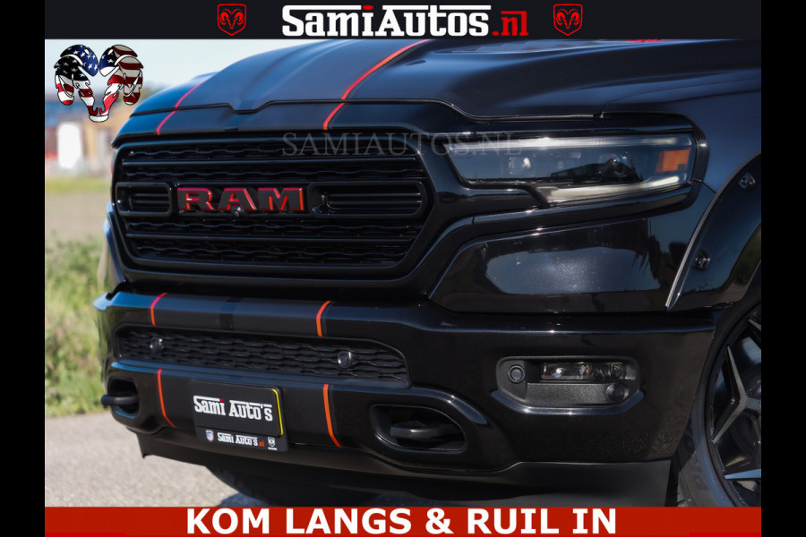 Dodge Ram HULK 5.7 V8 402PK | LIMITED EDITION | HUD | LUCHTVERING | BLACK ON BLACK | STRIPING | WIDE BODY | BREDE WIELEN | BOM VOL CREW CAB DUBBELE CAINE 5 PERSOONS UITVOERING | TOP STAAT |
