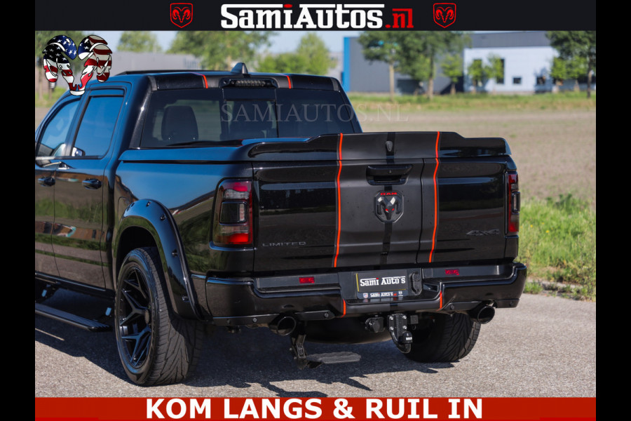 Dodge Ram HULK 5.7 V8 402PK | LIMITED EDITION | HUD | LUCHTVERING | BLACK ON BLACK | STRIPING | WIDE BODY | BREDE WIELEN | BOM VOL CREW CAB DUBBELE CAINE 5 PERSOONS UITVOERING | TOP STAAT |