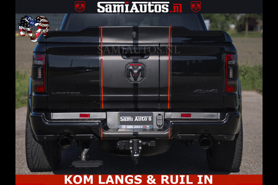 Dodge Ram HULK 5.7 V8 402PK | LIMITED EDITION | HUD | LUCHTVERING | BLACK ON BLACK | STRIPING | WIDE BODY | BREDE WIELEN | BOM VOL CREW CAB DUBBELE CAINE 5 PERSOONS UITVOERING | TOP STAAT |