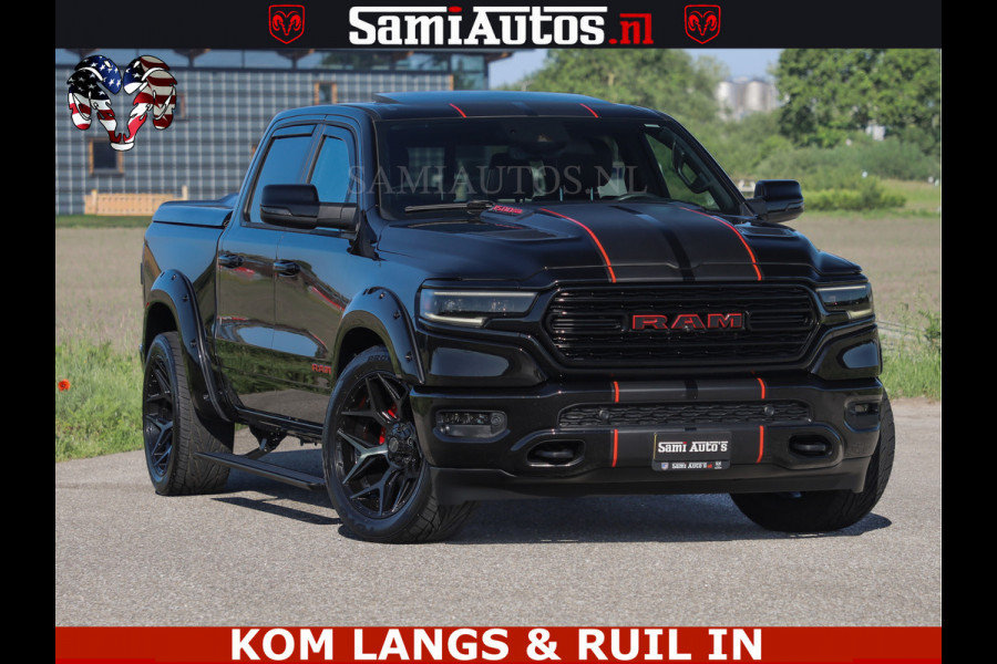 Dodge Ram HULK 5.7 V8 402PK | LIMITED EDITION | HUD | LUCHTVERING | BLACK ON BLACK | STRIPING | WIDE BODY | BREDE WIELEN | BOM VOL CREW CAB DUBBELE CAINE 5 PERSOONS UITVOERING | TOP STAAT |