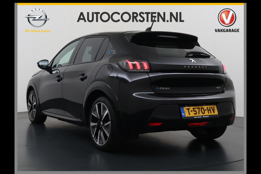 Peugeot e-208 EV GT 350 50kWh Soh 94% Panoramadak Adap.Cruise Stoelverwarming 3D-Navi 360°Camera Ecc Android Auto Apple Carplay Pdc Lmv Privacy Glas Led DAB Bluetooth Regen-Lichtsensor DAB+ Dealeronderhouden