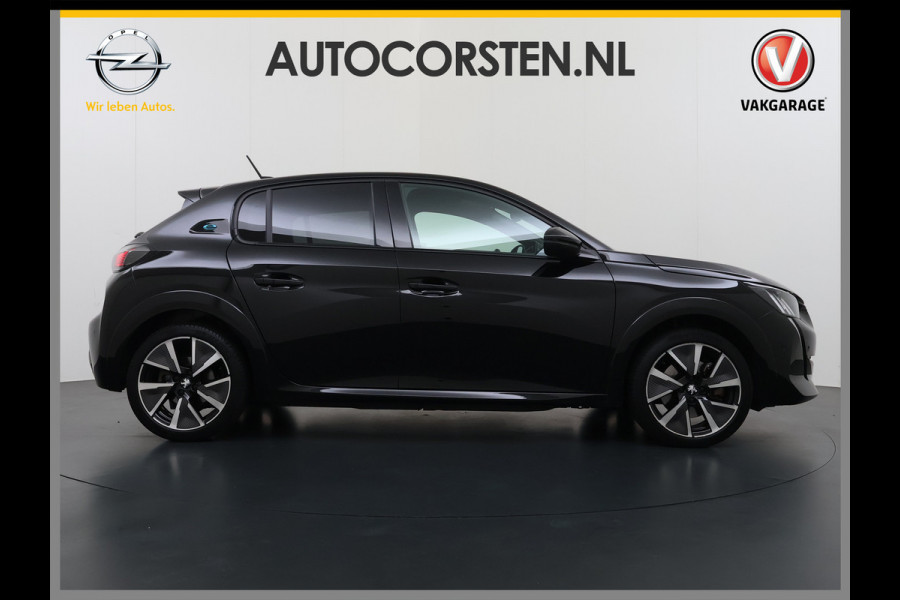 Peugeot e-208 EV GT 350 50kWh Soh 94% Panoramadak Adap.Cruise Stoelverwarming 3D-Navi 360°Camera Ecc Android Auto Apple Carplay Pdc Lmv Privacy Glas Led DAB Bluetooth Regen-Lichtsensor DAB+ Dealeronderhouden