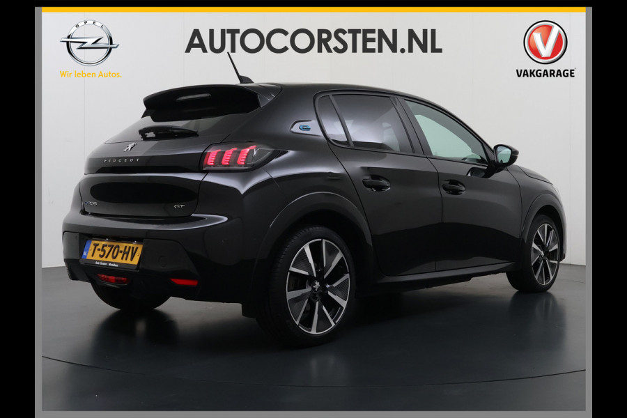 Peugeot e-208 EV GT 350 50kWh Soh 94% Panoramadak Adap.Cruise Stoelverwarming 3D-Navi 360°Camera Ecc Android Auto Apple Carplay Pdc Lmv Privacy Glas Led DAB Bluetooth Regen-Lichtsensor DAB+ Dealeronderhouden