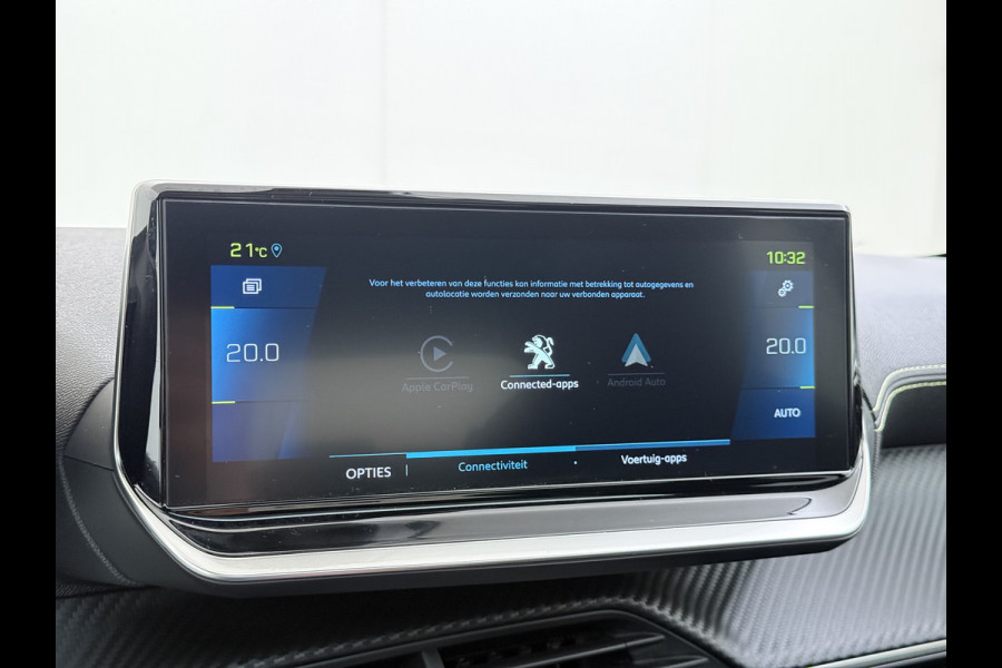 Peugeot e-208 EV GT 350 50kWh Soh 94% Panoramadak Adap.Cruise Stoelverwarming 3D-Navi 360°Camera Ecc Android Auto Apple Carplay Pdc Lmv Privacy Glas Led DAB Bluetooth Regen-Lichtsensor DAB+ Dealeronderhouden