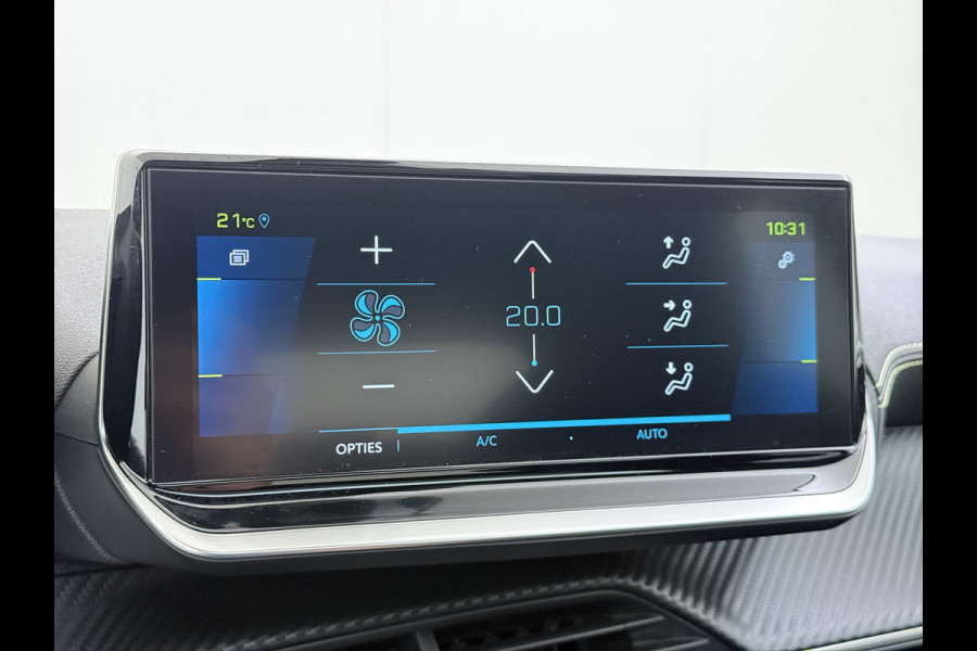 Peugeot e-208 EV GT 350 50kWh Soh 94% Panoramadak Adap.Cruise Stoelverwarming 3D-Navi 360°Camera Ecc Android Auto Apple Carplay Pdc Lmv Privacy Glas Led DAB Bluetooth Regen-Lichtsensor DAB+ Dealeronderhouden