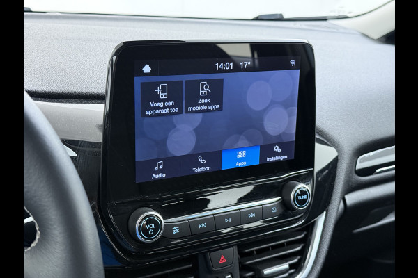 Ford Fiesta 1.0T 126PK Titanium Apple Carplay Android Navi LM Airco Stoelverwarming Apps Voorruitverwarming Wifi Mistlampen Chroompack TCS Led Lmv Lane Assist Isofix TCS EAB Hill-Start-Assist Ford-Pass-Connect LED
