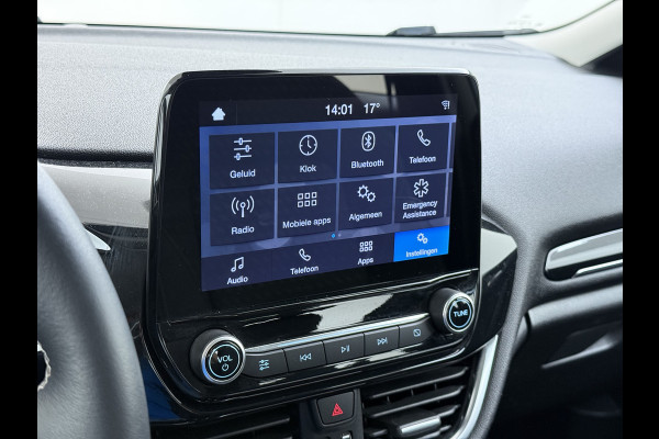 Ford Fiesta 1.0T 126PK Titanium Apple Carplay Android Navi LM Airco Stoelverwarming Apps Voorruitverwarming Wifi Mistlampen Chroompack TCS Led Lmv Lane Assist Isofix TCS EAB Hill-Start-Assist Ford-Pass-Connect LED