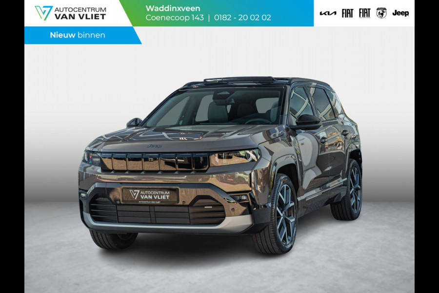 Jeep Compass First Edition 74 kWh | Direct leverbaar | Adapt. Cruise | Camera | Carplay | 20" | Elektr. A-Klep | Navi | Winter Pack | Schuif/Kanteldak | Premium Pack | Conv. Pack | Warmtepomp