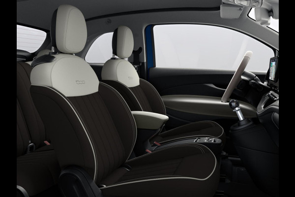 Fiat 500 Hybrid La Prima Cabrio | Clima | LED | PDC | JBL Premium Audio | 17" | Camera | Canneloni Ivory/Piombo interieur