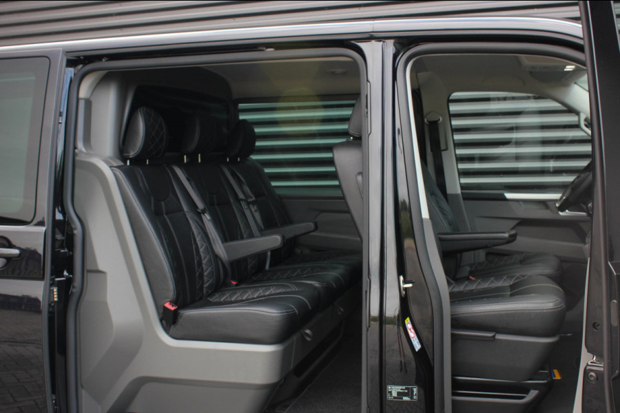 Volkswagen Transporter 2.0 TDI L2H1 150PK BULLI DC DUBBEL CABINE / LEIGHTONVANS BODYKIT / FULL OPTIONS / LEDER / FULL BLACK /APPLE