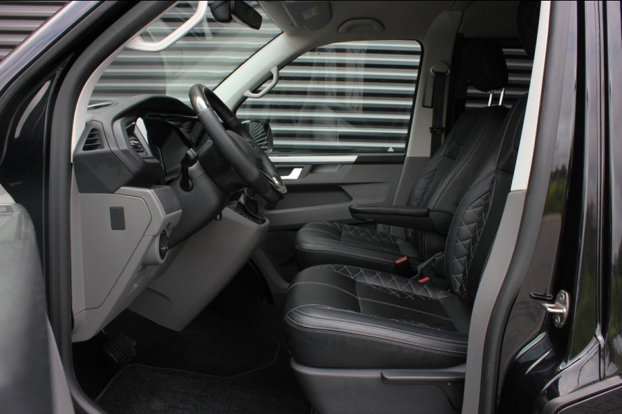 Volkswagen Transporter 2.0 TDI L2H1 150PK BULLI DC DUBBEL CABINE / LEIGHTONVANS BODYKIT / FULL OPTIONS / LEDER / FULL BLACK /APPLE