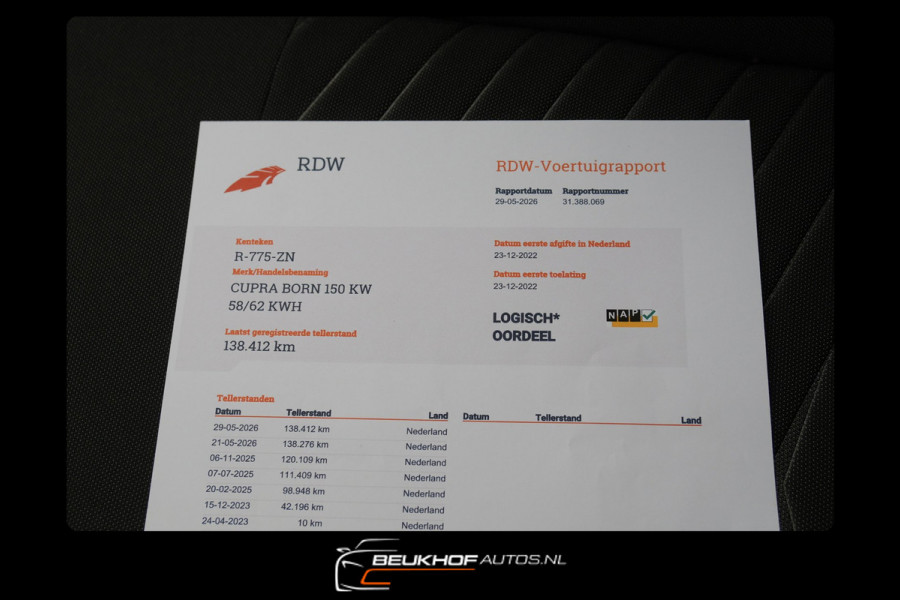 CUPRA Born Essential 62 kWh Carplay Navi Trekhaak Soh 93.6%