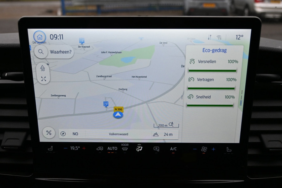Ford E-Transit 390L Trend Bakwagen met Dhollandia laadklep Navigatie met camera, Zijdeur