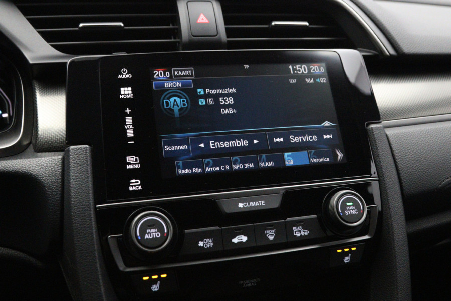 Honda Civic 127 PK 1.0 i-VTEC Automaat Premium, Adap. Cruise Control, Carplay, Leder, Stoelverwarming