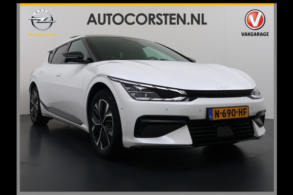 Kia Ev6 GT-Line 77.4 kWh SOH 95% Panoramadak V2L Warmtepomp Trekhaak Head-Up Display Meridian®-Surround Adap.Cruise Matrix Led 360°Camer Stoel+Stuurverwarming Stoel Massage+Ventilatie Elek.Stoelen+Memory Elek.Achterklep Privacy Glas Dealeronderhouden 1e Eigenaar Origineel Nederlandse Auto