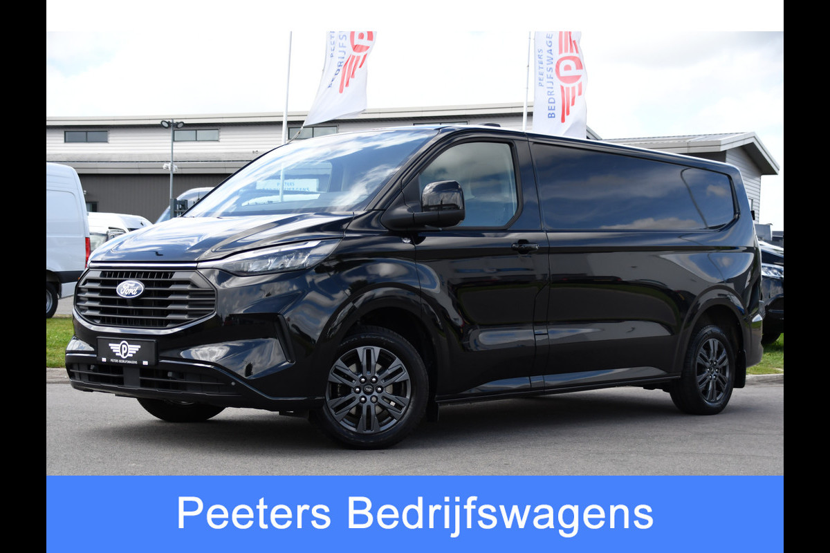 Ford Transit Custom 300 2.0 TDCI L2H1 Black Edition Full Options! Adaptieve Cruise, Virtual, Camera, LED, Carplay, 170pk, Trekhaak, Stuurverwarming, Automaat, Stoelverwarming, Uniek!
