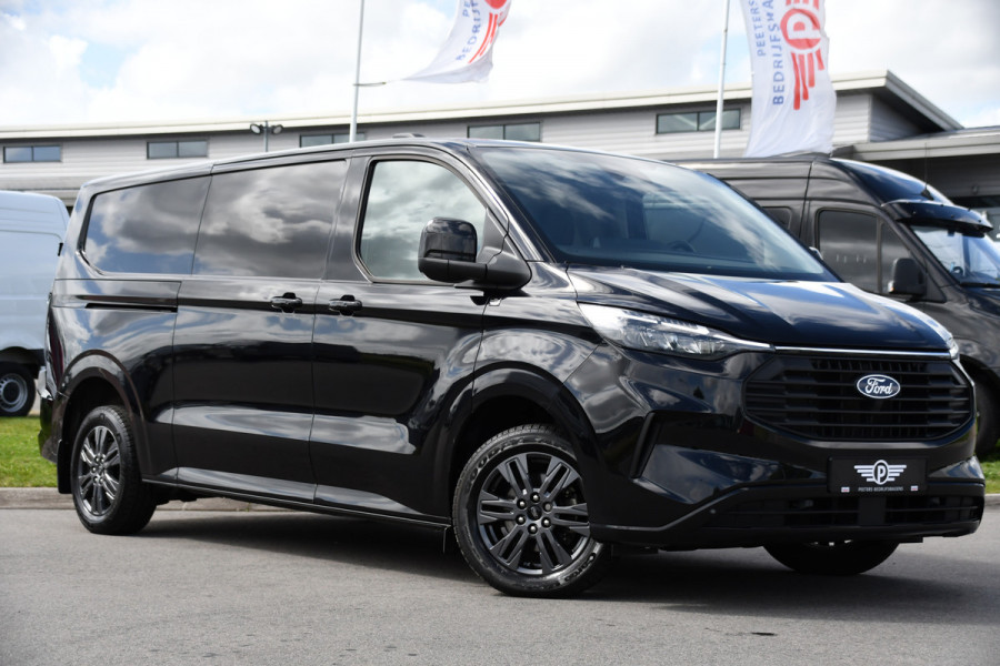 Ford Transit Custom 300 2.0 TDCI L2H1 Black Edition Full Options! Adaptieve Cruise, Virtual, Camera, LED, Carplay, 170pk, Trekhaak, Stuurverwarming, Automaat, Stoelverwarming, Uniek!
