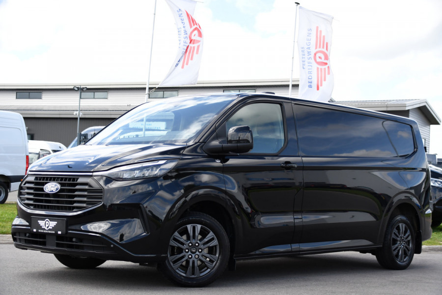 Ford Transit Custom 300 2.0 TDCI L2H1 Black Edition Full Options! Adaptieve Cruise, Virtual, Camera, LED, Carplay, 170pk, Trekhaak, Stuurverwarming, Automaat, Stoelverwarming, Uniek!