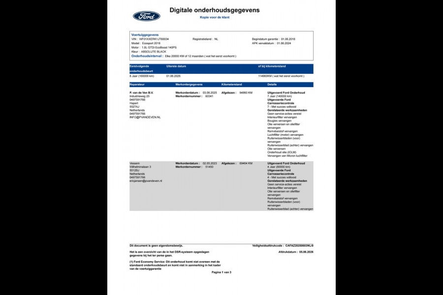 Ford EcoSport 1.0 EcoBoost ST-Line 140pk/103kW 6-bak