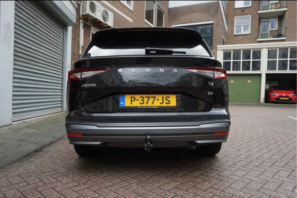 Škoda ENYAQ iV 60 | NL Auto | 1ste eigenaar | Trekhaak | Adaptive+Lane | Sfeer | 20inch | Leer/ stof | Luxe zeer nette auto