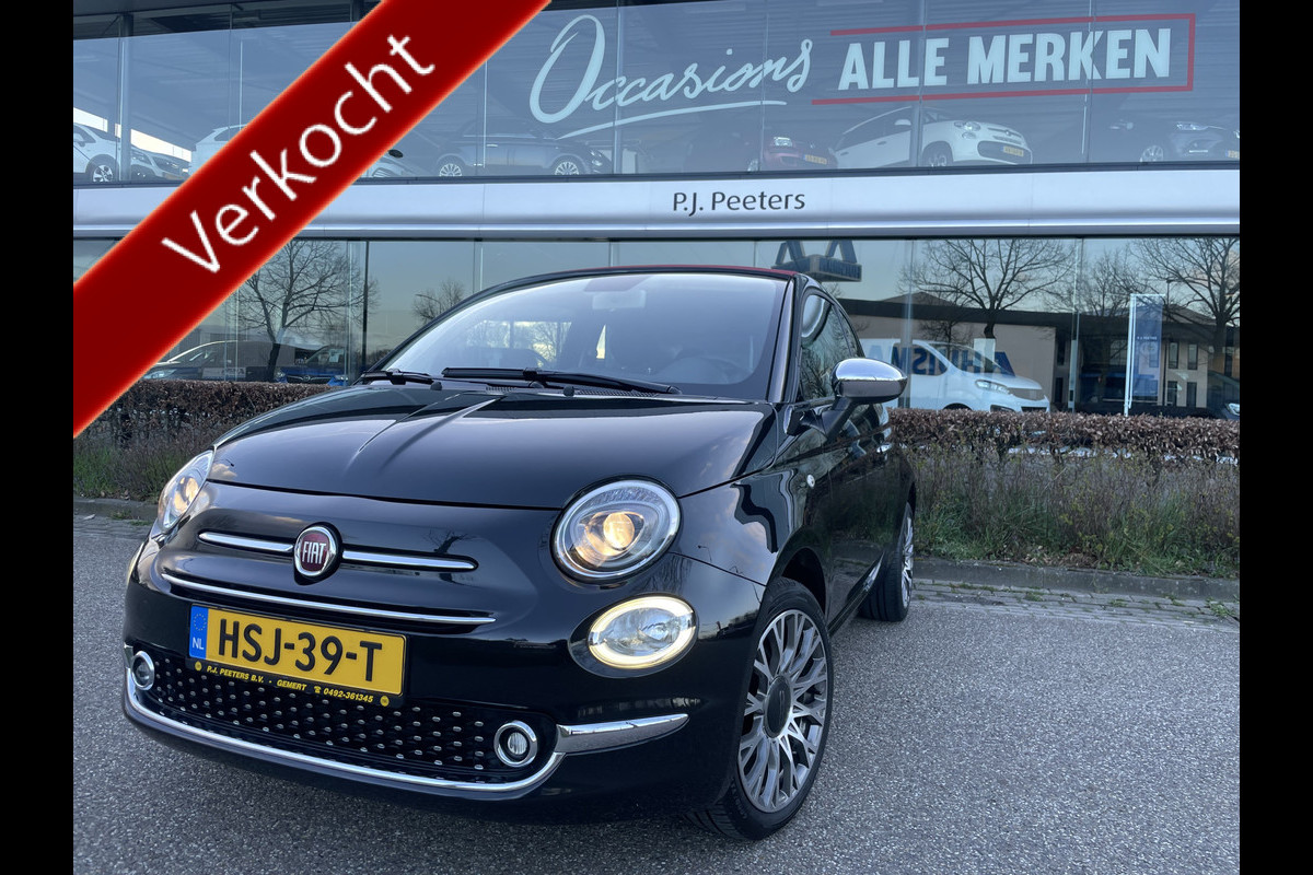 Fiat 500C 1.2 Lounge Airco - Apple carplay - Cruise control - Parkeersensor achter - Navigatiesysteem - Radio - Bluetooth - Licht metalen velgen 16 inch - Start/stop systeem - Elektrische ramen voor - Led dagverl