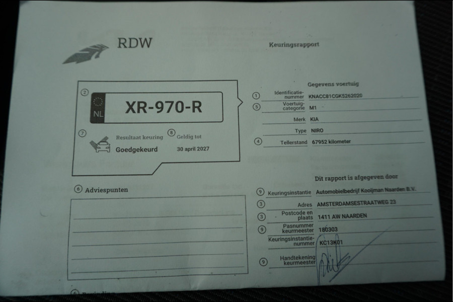 Kia Niro 1.6 GDi Hybrid DynamicLine Aut6 | LEER/ stof | Cruise + Lane | Apple Carplay/ Android Auto | 4/26 dealer beurt gehad |
