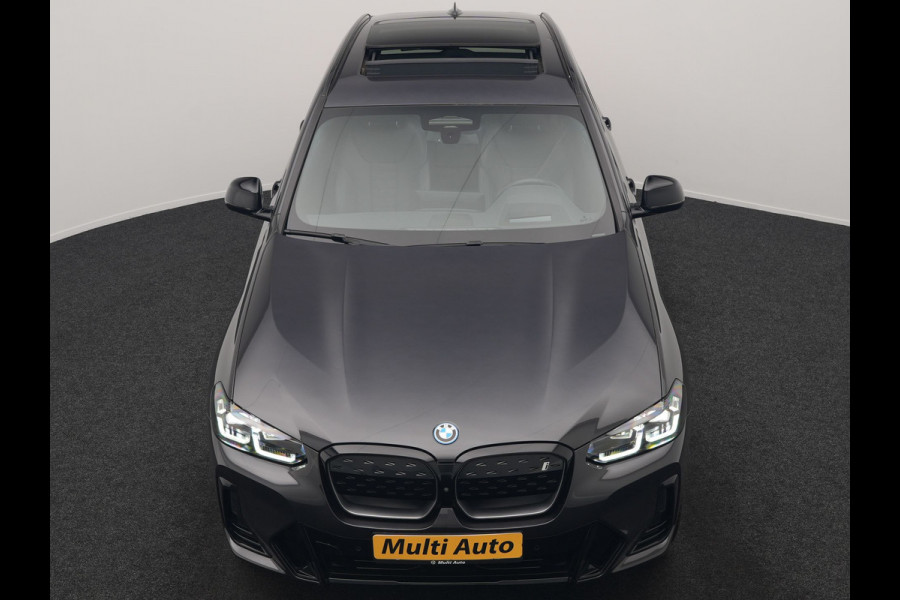 BMW iX3 M Sport 80 kWh 286pk Dealer O.H. | Panodak | Adaptive Cruise | Head Up | 360 Camera | Harman / Kardon | Lederen Sportstoelen Memory & Verwarmd | Keyless | Blis | Stuur Verwarmd | Sfeerverlichting | Apple Carplay | 20"L.M |