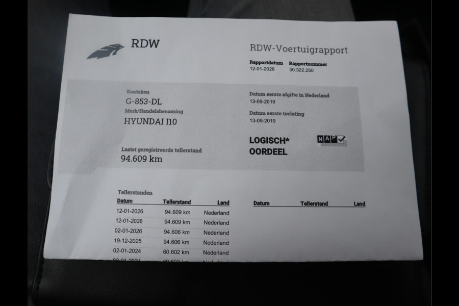 Hyundai i10 1.0i Comfort / Airco / Stuurbekr / Cruise Voldoende Apk