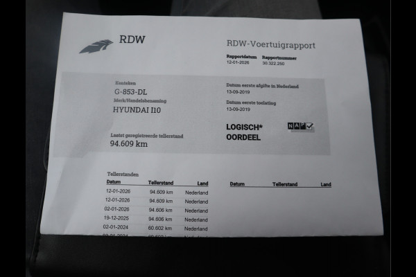 Hyundai i10 1.0i Comfort / Airco / Stuurbekr / Cruise Voldoende Apk