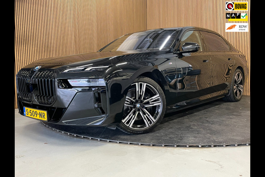 BMW i7 XDrive60 106 kWh|M-SPORT|96% SOH|BLACK EDITION|FULL OPTION|PANORAMA|STOEL+STUURVERW|360+3D+V+A CAMERA|NAP|NL-AUTO|INCL.BTW|