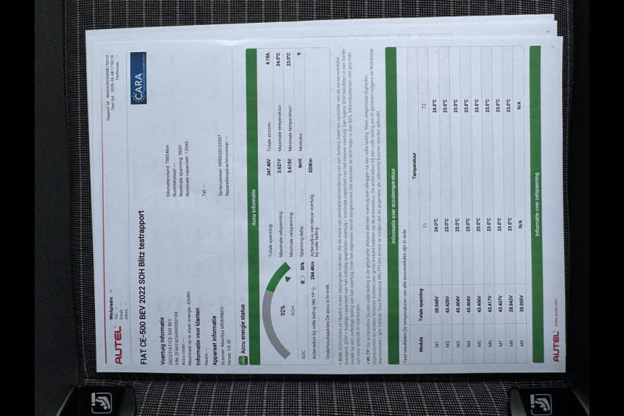 Fiat 500 RED 42 kWh SOH 92% | NAVIGATIE | AIRCO CLIMATE CONTROL | CRUISE CONTROL | DEALER ONDERHOUDEN
