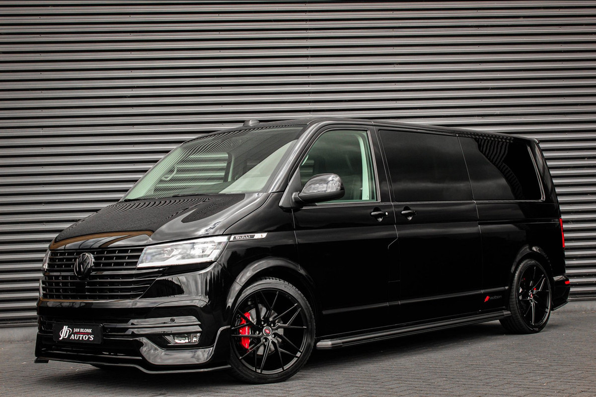 Volkswagen Transporter 2.0 TDI L2H1 150PK BULLI DC DUBBEL CABINE / LEIGHTONVANS BODYKIT / FULL OPTINS / LEDER / FULL BLACK / APPLE