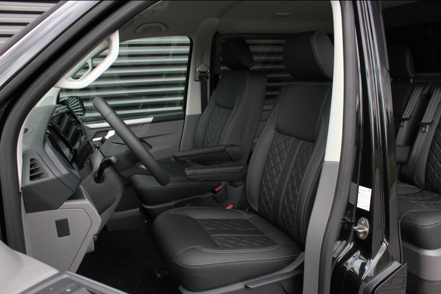 Volkswagen Transporter 2.0 TDI L2H1 150PK BULLI DC DUBBEL CABINE / LEIGHTONVANS BODYKIT / FULL OPTINS / LEDER / FULL BLACK / APPLE