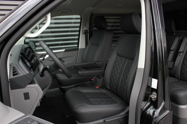 Volkswagen Transporter 2.0 TDI L2H1 150PK BULLI DC DUBBEL CABINE / LEIGHTONVANS BODYKIT / FULL OPTINS / LEDER / FULL BLACK / APPLE