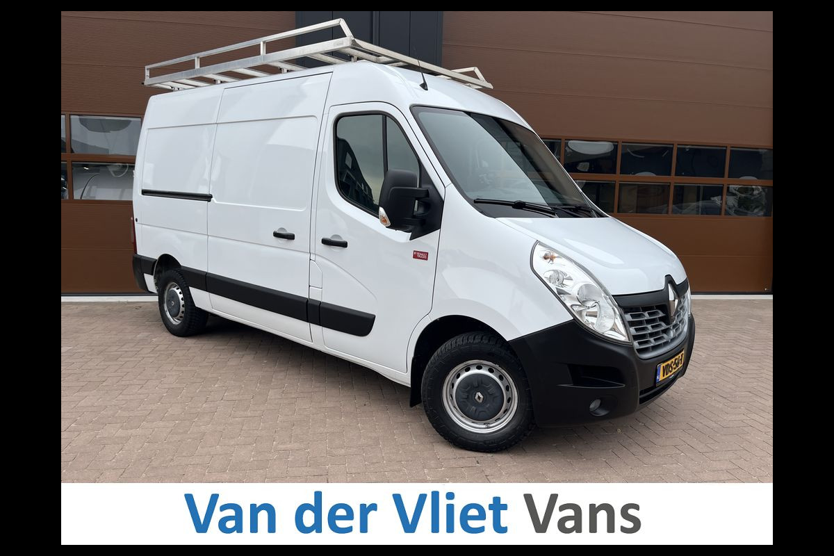 Renault Master T35 2.3 dCi L2H2 3p BPM Vrij! Lease €270 p/m, Imperiaal+Trap, Bedrijfswageninrichting, Navi, PDC, Airco, Trekhaak, Cruise controle, Onderhoudshistorie aanwezig