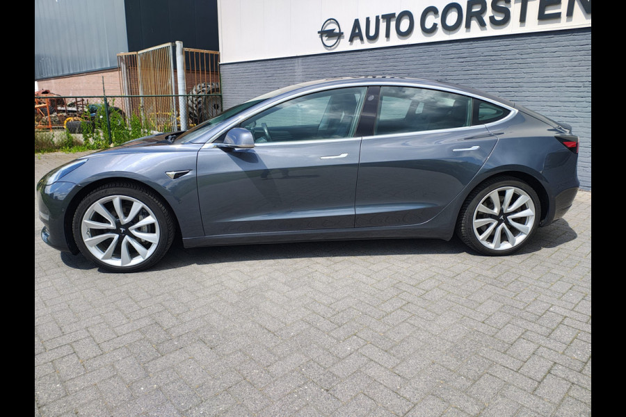 Tesla Model 3 Long Range AWD 75kWh 19"Lmv Autopilot Panoramadak Navi Ecc Camera's Adap.Cruise Leder Keyless Elek.Stoelen+Memory+Verwarmd Audiosysteem premium 4WD Spraakbediening Origineel Nederlandse Auto