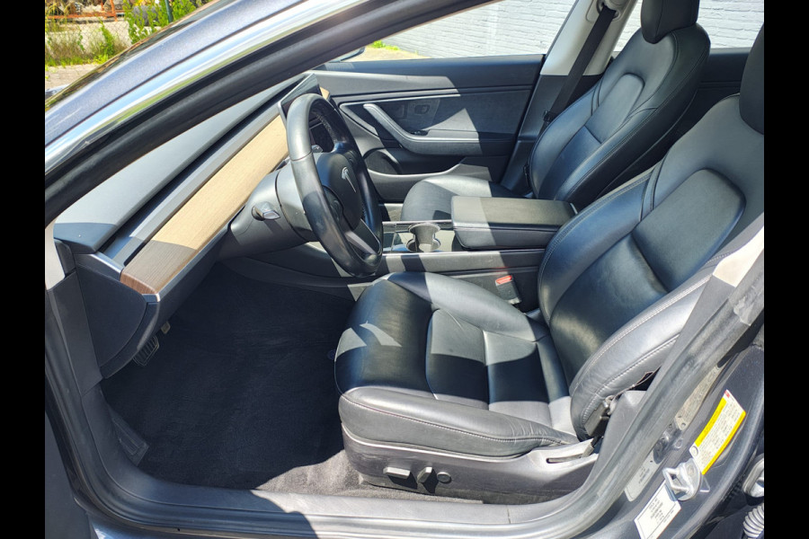 Tesla Model 3 Long Range AWD 75kWh 19"Lmv Autopilot Panoramadak Navi Ecc Camera's Adap.Cruise Leder Keyless Elek.Stoelen+Memory+Verwarmd Audiosysteem premium 4WD Spraakbediening Origineel Nederlandse Auto