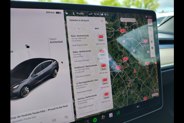 Tesla Model 3 Long Range AWD 75kWh 19"Lmv Autopilot Panoramadak Navi Ecc Camera's Adap.Cruise Leder Keyless Elek.Stoelen+Memory+Verwarmd Audiosysteem premium 4WD Spraakbediening Origineel Nederlandse Auto