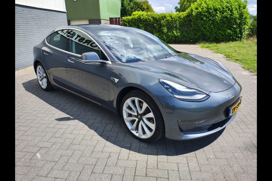 Tesla Model 3 Long Range AWD 75kWh 19"Lmv Autopilot Panoramadak Navi Ecc Camera's Adap.Cruise Leder Keyless Elek.Stoelen+Memory+Verwarmd Audiosysteem premium 4WD Spraakbediening Origineel Nederlandse Auto