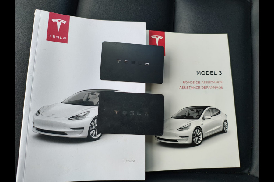 Tesla Model 3 Long Range AWD 75kWh 19"Lmv Autopilot Panoramadak Navi Ecc Camera's Adap.Cruise Leder Keyless Elek.Stoelen+Memory+Verwarmd Audiosysteem premium 4WD Spraakbediening Origineel Nederlandse Auto