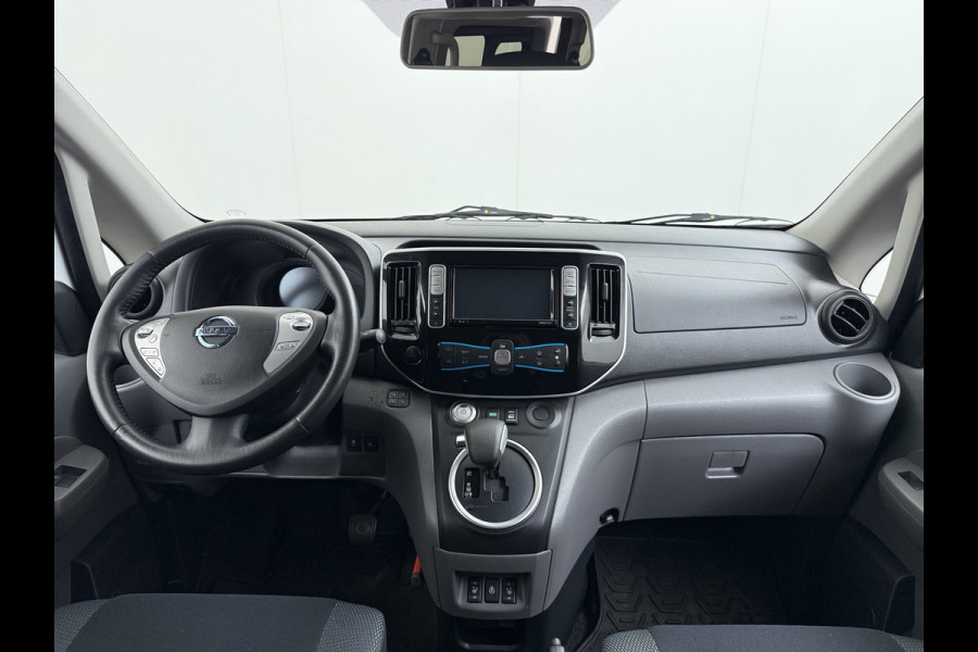 Nissan e-NV200 Evalia 7-Persoons SOH 93% 40kWh Camera Navi Stoel+Stuurverwarming Cruise Control Ecc Connect Edition Schuifdeuren Privacy Glas Lmv Regen+Lichtsensor Isofix Keyless 1e Eigenaar Origineel Nederlandse Bus