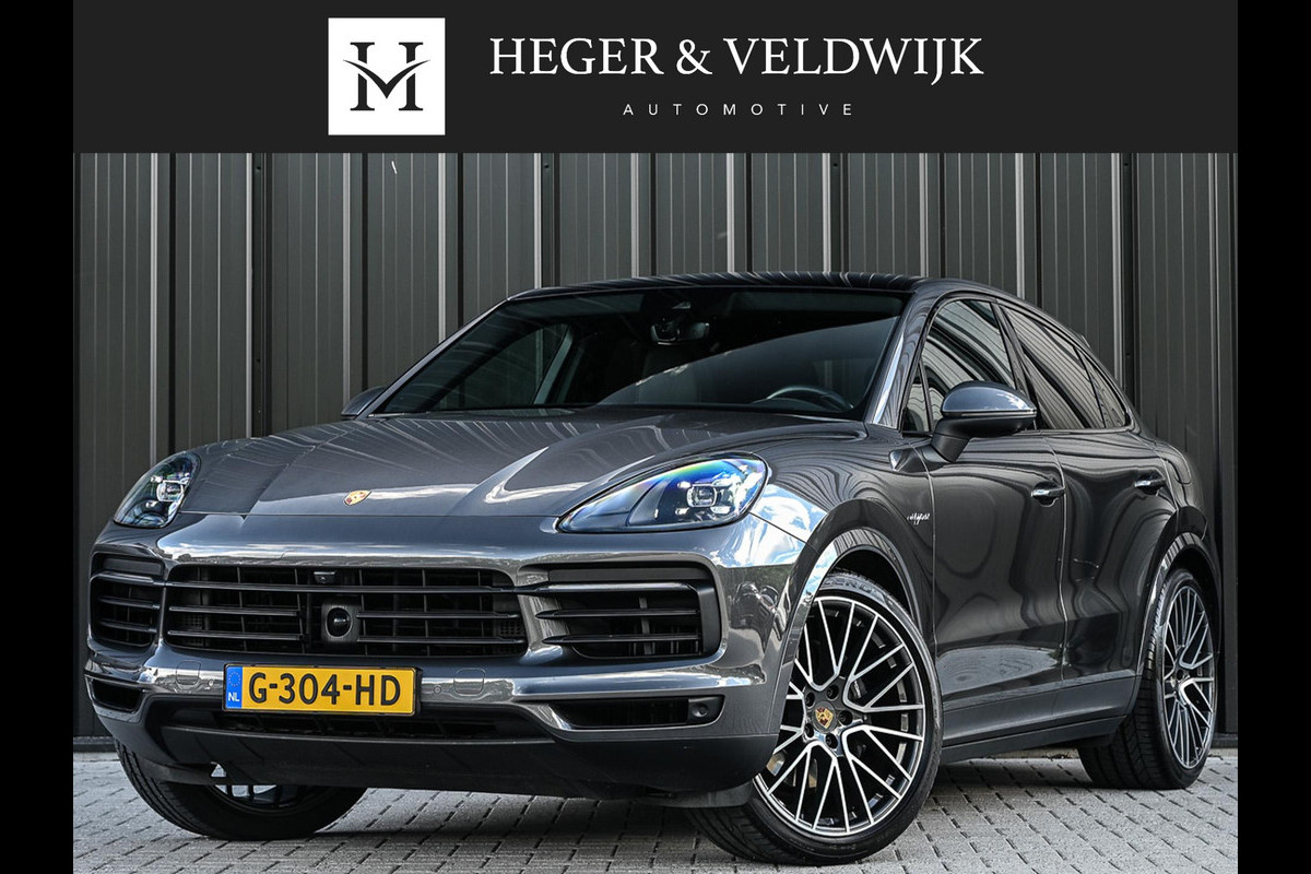 Porsche Cayenne Coupé 3.0 E-Hybrid | NL Auto | Dealer Onderhouden | 18-Wegs Memory Seats | Panoramadak | 360 Camera | Luchtvering | Bose | Sport Chrono | Stoelventilatie | Stuur verwarmd | Soft Close | Trekhaak |