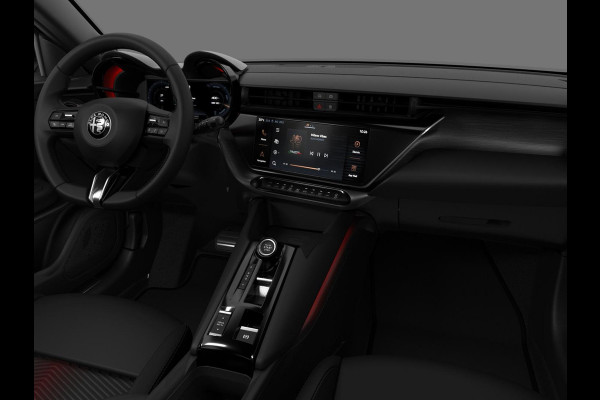 Alfa Romeo junior Elettrica Ti 54 kWh | Clima | Adapt. Cruise | Keyless | Handsfree A-Klep | PDC rondom | Pack Techno | Warmtepomp | Tortona Black