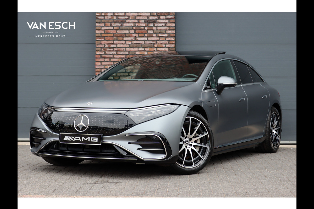 Mercedes-Benz EQS 450+ AMG Line Premium+ 108 kWh | SoH 98,58% | Luchtvering | Achterasbesturing | Distronic+ | Burmester | Stoelventilatie | Massage | Digital Light | Panoramadak | HUD | Verwarmd Stuurwiel |