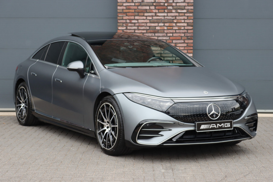 Mercedes-Benz EQS 450+ AMG Line Premium+ 108 kWh | SoH 98,58% | Luchtvering | Achterasbesturing | Distronic+ | Burmester | Stoelventilatie | Massage | Digital Light | Panoramadak | HUD | Verwarmd Stuurwiel |