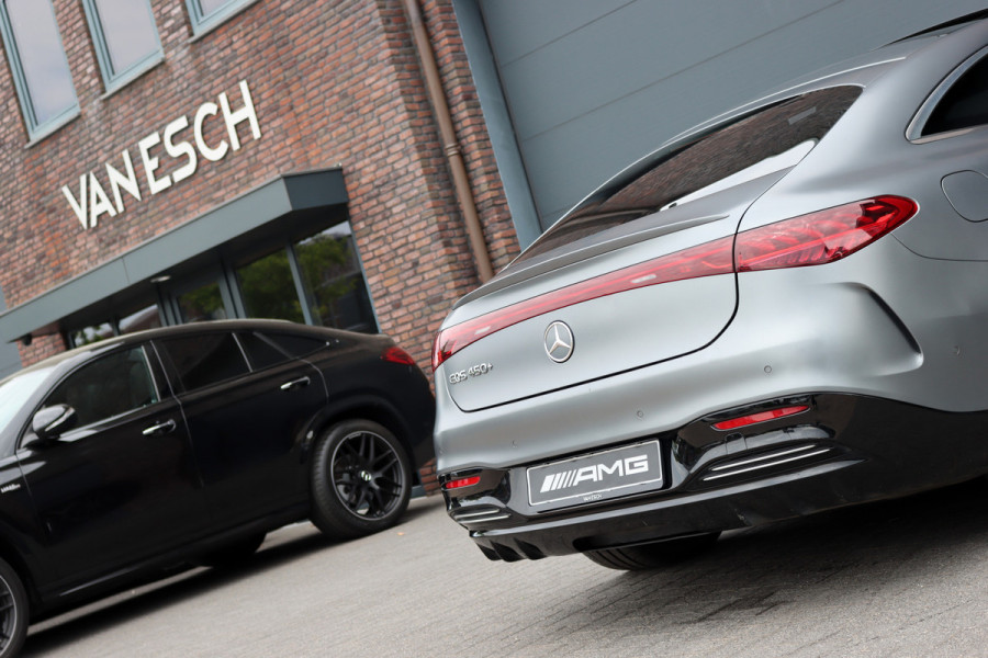 Mercedes-Benz EQS 450+ AMG Line Premium+ 108 kWh | SoH 98,58% | Luchtvering | Achterasbesturing | Distronic+ | Burmester | Stoelventilatie | Massage | Digital Light | Panoramadak | HUD | Verwarmd Stuurwiel |