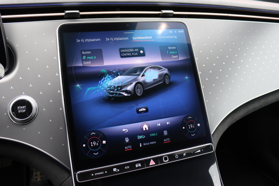 Mercedes-Benz EQS 450+ AMG Line Premium+ 108 kWh | SoH 98,58% | Luchtvering | Achterasbesturing | Distronic+ | Burmester | Stoelventilatie | Massage | Digital Light | Panoramadak | HUD | Verwarmd Stuurwiel |